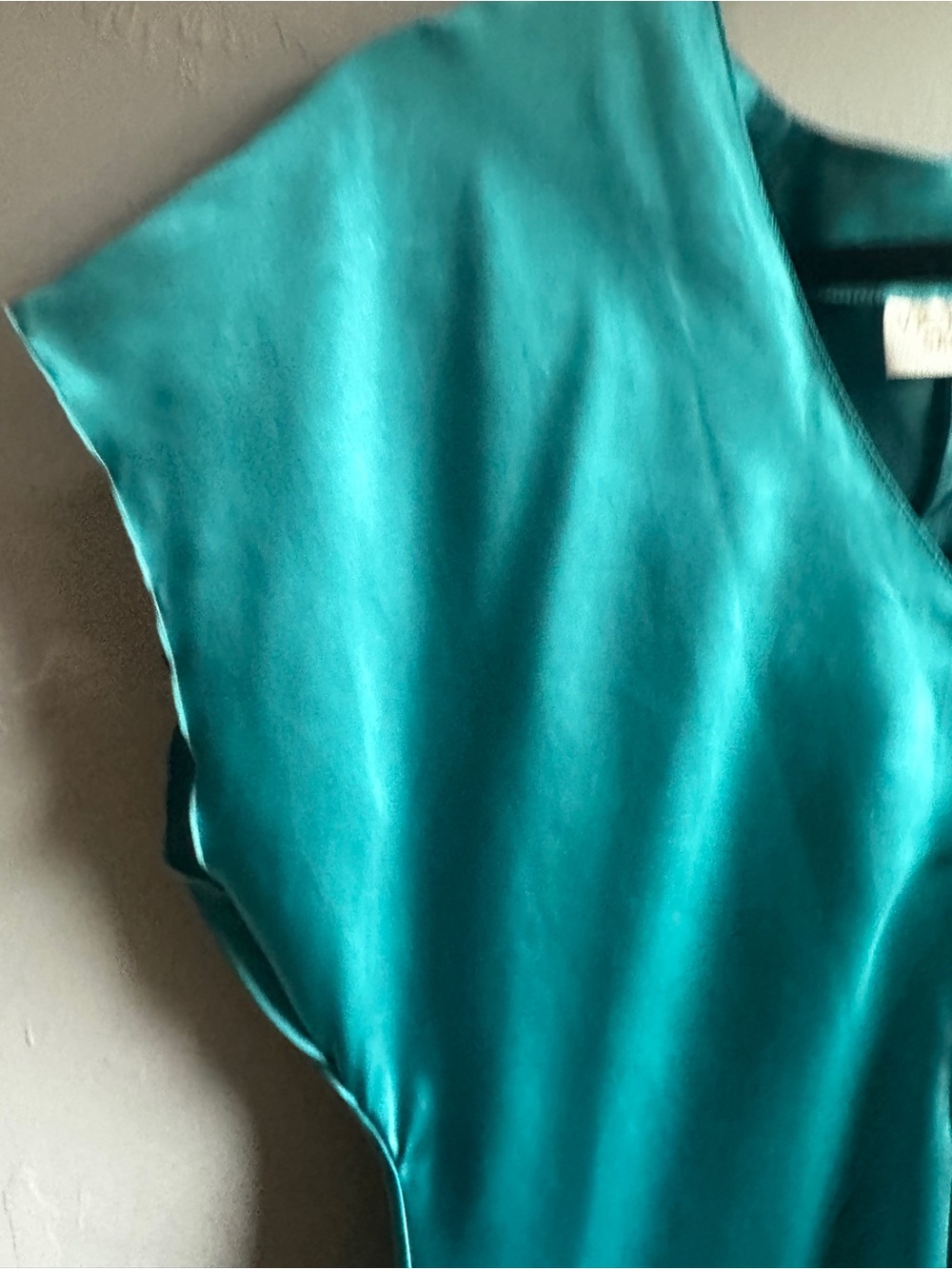 Vintage Victoria’s Secret Teal Satin Sleep Dress Y2K Slip Lingerie Mini Sz M - Picture 5 of 10